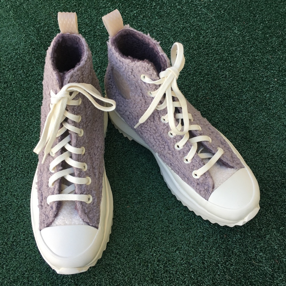NWT Converse CTAS Faux Shearling Run Star Hike Platform High Top Sneaker Purple - Picture 4 of 13